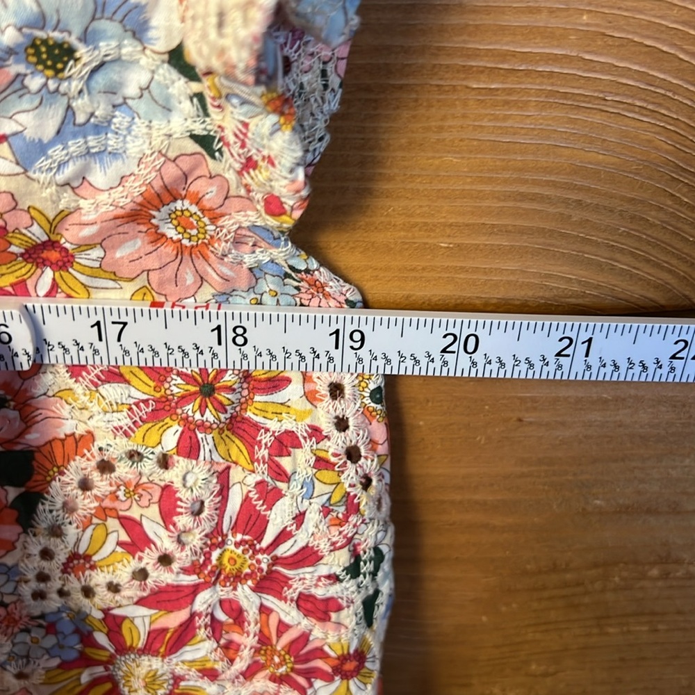 Solitaire Embroidered Eyelet Floral Top Women‎ L Pink Sleeveless Art To Wear NWT - Picture 7 of 12